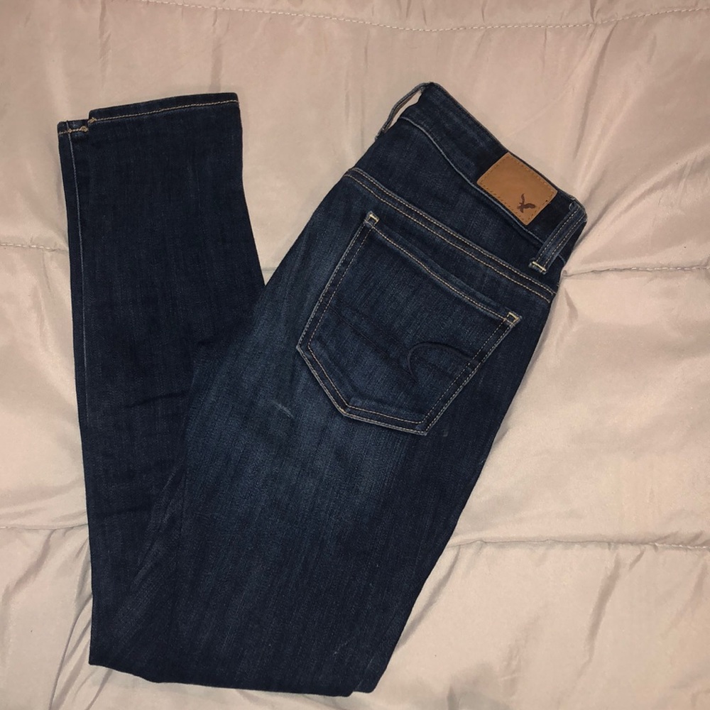 Dark wash skinny jeans from American Eagle
